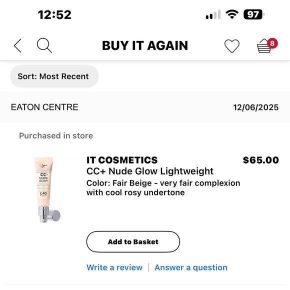 IT Cosmetics CC+ Nude Glow Foundation - Fair Beige - Picture 7 of 7